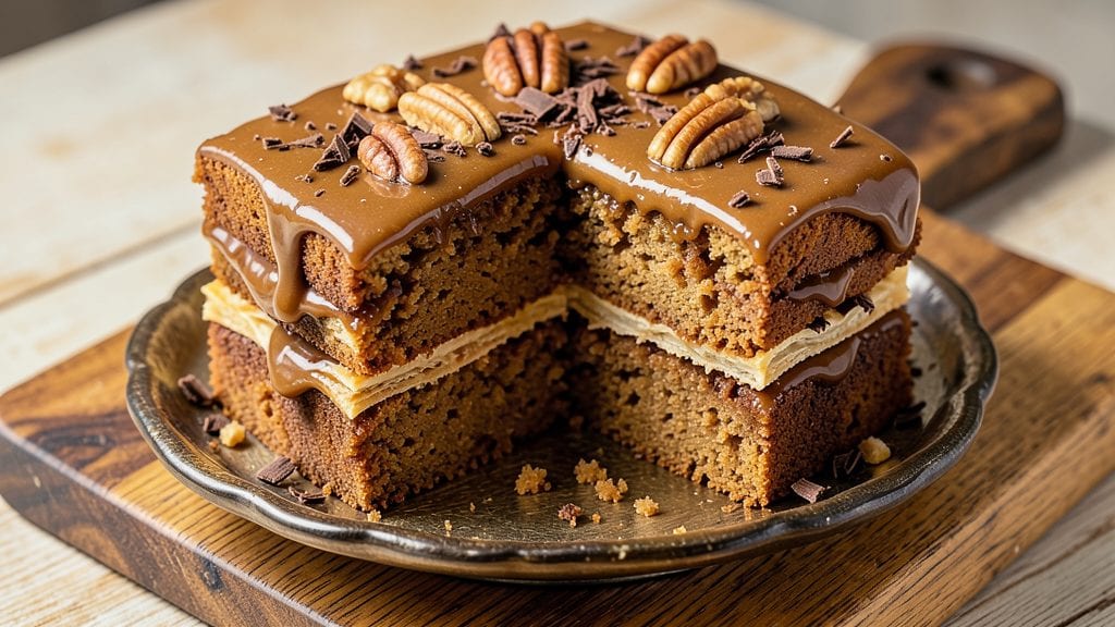 Baker's German Chocolate Cake Icing Recipe: Toasted Pecan-Caramel Swirl Technique