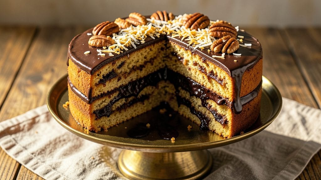 Baker's Original German Chocolate Cake Recipe: Pecan-Packed Swirls and Moist Layers