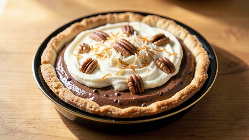 Baker's Original German Chocolate Pie Recipe: Pecan-Studded Fudgy Crunch With Toasted Coconut Topping