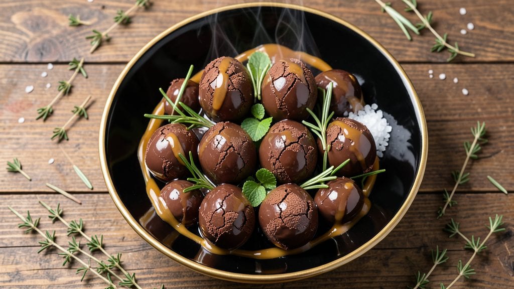 Chocolate Eggs Recipe: Decadent Fudgy Swirls With Crispy Herb Crowns
